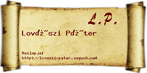 Lovászi Péter névjegykártya