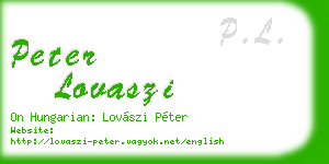 peter lovaszi business card