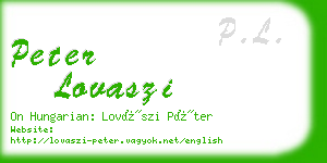 peter lovaszi business card